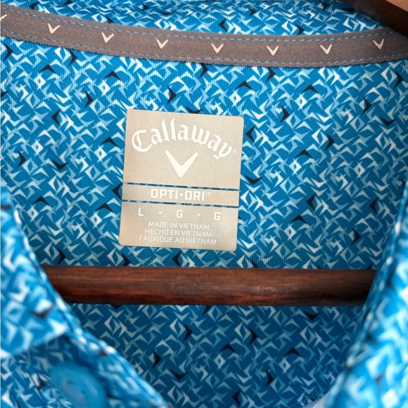 Callaway Men's Opti-Dri Patterned Blue Polo Shirt - Picture 2 of 4